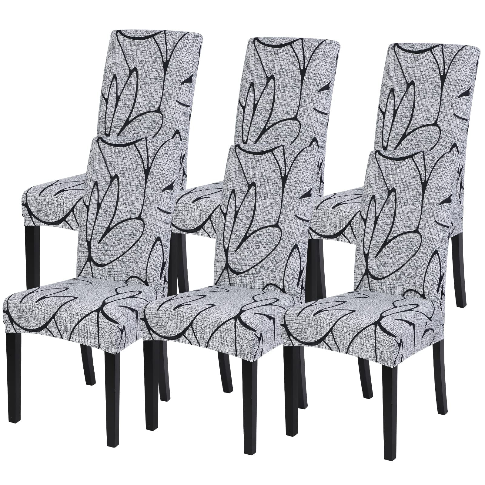 Set Fundas Para Sillas De Comedor Searchi Gris Loto Blanco