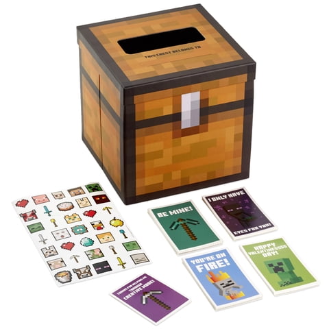 Tarjetas De San Valentín Y Buzón Hallmark Minecraft Kids