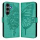thumbnail image 1 of Funda cartera mariposa para Samsung Galaxy S25 Plus con soporte y ranuras para tarjetas Verde, 1 of 5