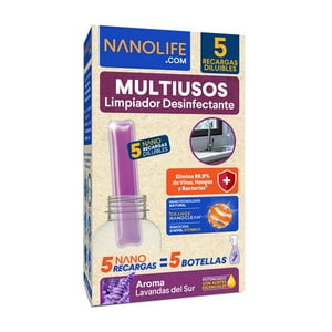 Nanolife - Limpiador Multiuso Desinfectante Recarga Lavanda (5X)