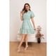 thumbnail image 2 of Vestido Corto Mujer Algodon Manga Corta Encaje Casual 0041, 2 of 3