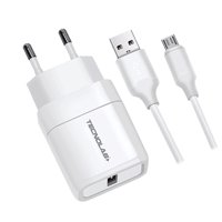 Tecnolab - Cargador De Pared Con Cable Micro Usb 2.4A Certificado - Sc