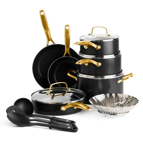 Juego de utensilios de cocina Blue Diamond, 14 piezas, antiadherentes de inducción