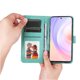 thumbnail image 3 of Funda tipo cartera FOXDOCK para Huawei Nova 9 SE , diseño girasol en relieve, cuero PU, cierre magnético, soporte y tarjetero, 3 of 5