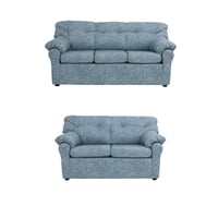 Muebles América - Living América 32 Cuero Auris Azul Claro