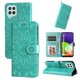 thumbnail image 4 of Funda tipo cartera FOXDOCK para Samsung Galaxy M22 4G , diseño girasol en relieve, cuero PU, cierre magnético, soporte y tarjetero, 4 of 5