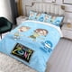 thumbnail image 3 of Zona de Tiza Conjunto de sábanas temático, trío de piezas, cómodo y amigable con la piel, diseño único, regalo de decoración para el hogar para familiares, amigos y fans,135cm *200cm, 3 of 6