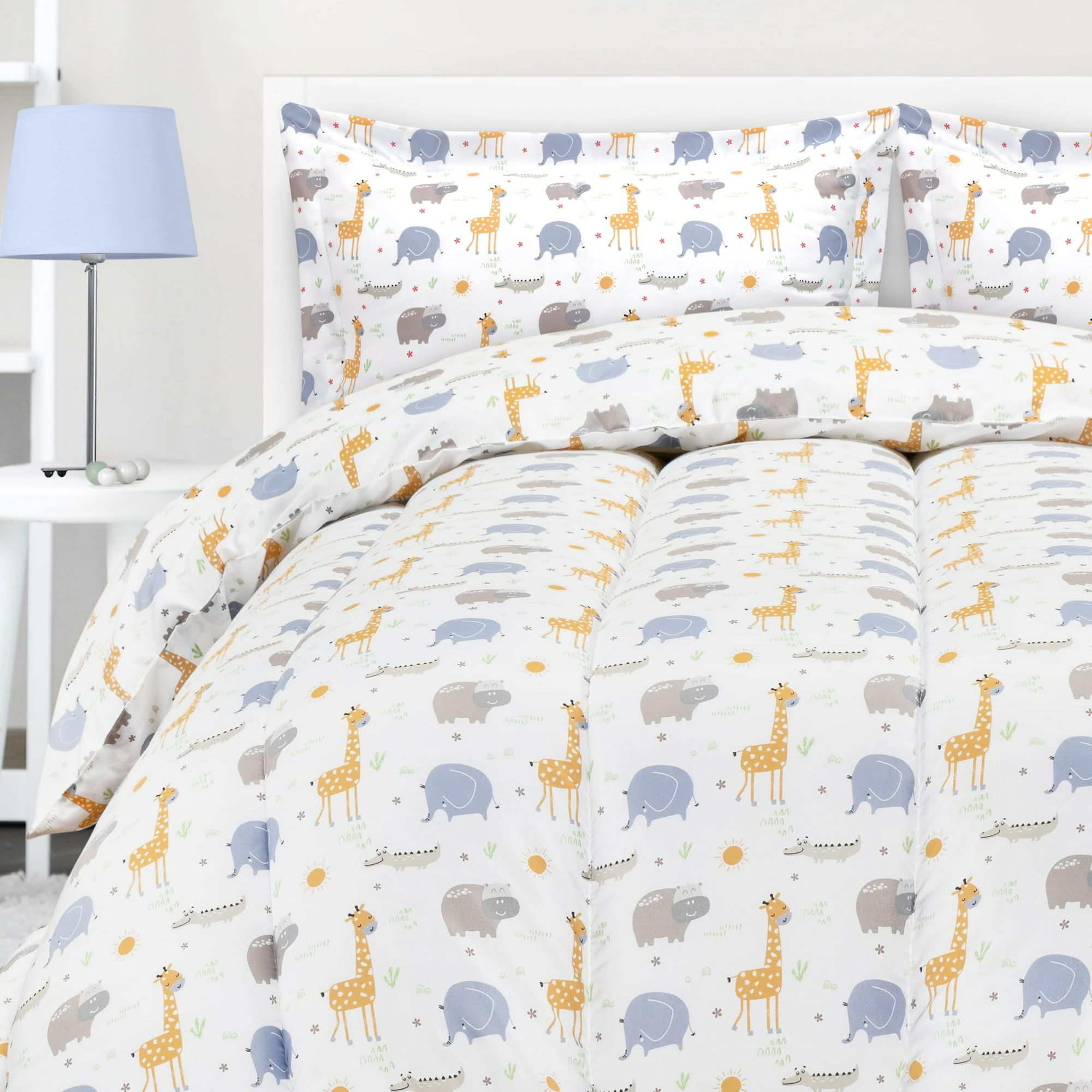 Juego De Edredón Utopia Bedding All Season Safari Para Niños Con 2 Camas