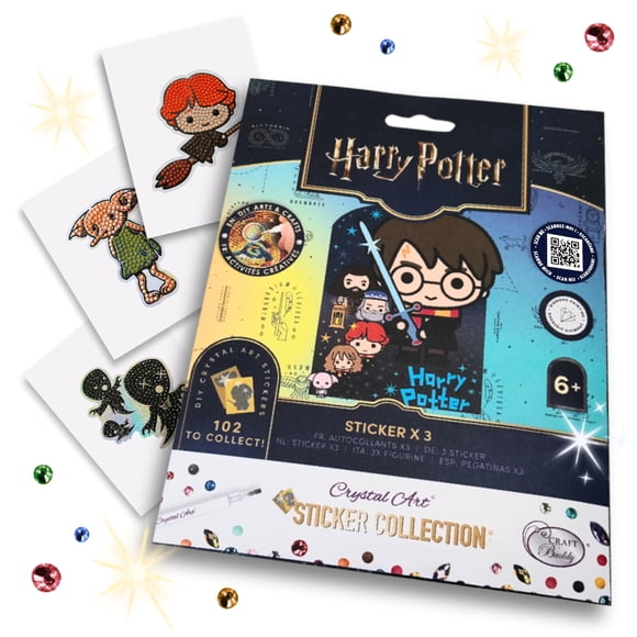 Pack de 3 pegatinas Crystal Art Harry Potter DIY de 6 cm