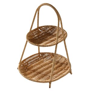 Magideal - Bandeja De Aperitivos, Estante De Almacenamiento De Decoración, Bandeja De Almacenamiento, Estante De Cosméticos, Almacenamiento Portátil De Joyas , Ovalada De 2 Niveles