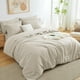 thumbnail image 1 of Juego de edredón CozyLux Queen Oatmeal de 7 piezas para cama en una bolsa, 1 of 3