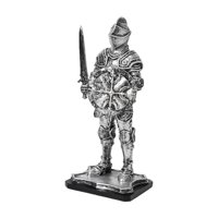 Bothyi - Estatua De Caballero Escultura Creativa Vintage Para Centro De Mesa Escritorio Entrada Plata