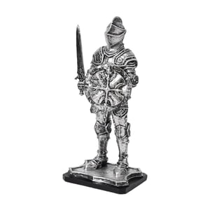 Bothyi - Estatua De Caballero Escultura Creativa Vintage Para Centro De Mesa Escritorio Entrada Plata
