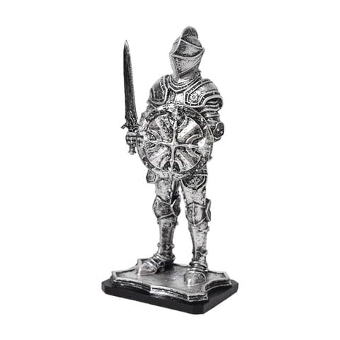 Bothyi - Estatua De Caballero Escultura Creativa Vintage Para Centro De Mesa Escritorio Entrada Plata