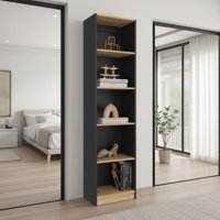 Tuhome - Estante 4 Repisas Home E2 180,6X45X29,9 Cm Wengue Y Fresno