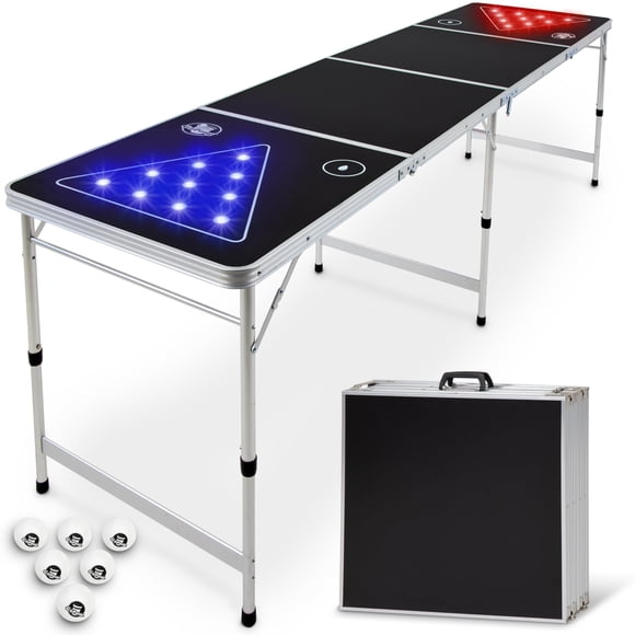 Mesa de beer pong GoPong 244 x 61 x 70 cm plegable con luces LED
