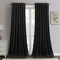 Cortinas Opacas Homeideas, Terciopelo Negro, 132 X 213 Cm, 2 Paneles