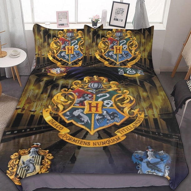 Magic Harry Potter Bedding Set, Ultra Soft Bedding Set Girls Bedding Girls Duvet Cover Set for Kids Boys Teens Room Decor with 1 Duvet Cover + 2 Harry Potter Pillowcases