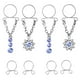 thumbnail image 1 of 8 Crystal Diamond Charm Anillo de acero inoxidable Clip no perforante en ajustable, 1 of 3