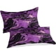 thumbnail image 3 of Funda nórdica de mármol con diseño 3D, suave, cómoda y transpirable, color morado y dorado. Funda de edredón para niñas y niños con almohada, 3 piezas, suave, tamaño M., 3 of 3
