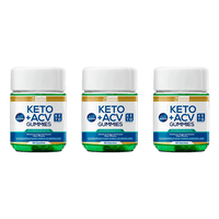 Swiss Nature Labs - Pack 3 Keto Plus 60 C/U Gomitas De Vinagre De Manzana Quemador De Grasa Con Magnesio Y Zinc