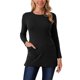 thumbnail image 1 of INSPIRE CHIC Suéteres de Manga Larga para Mujer, Blusas Túnica de Ajuste Suelto, Camisa Larga de Punto Casual con Bolsillos XL Negro, 1 of 6