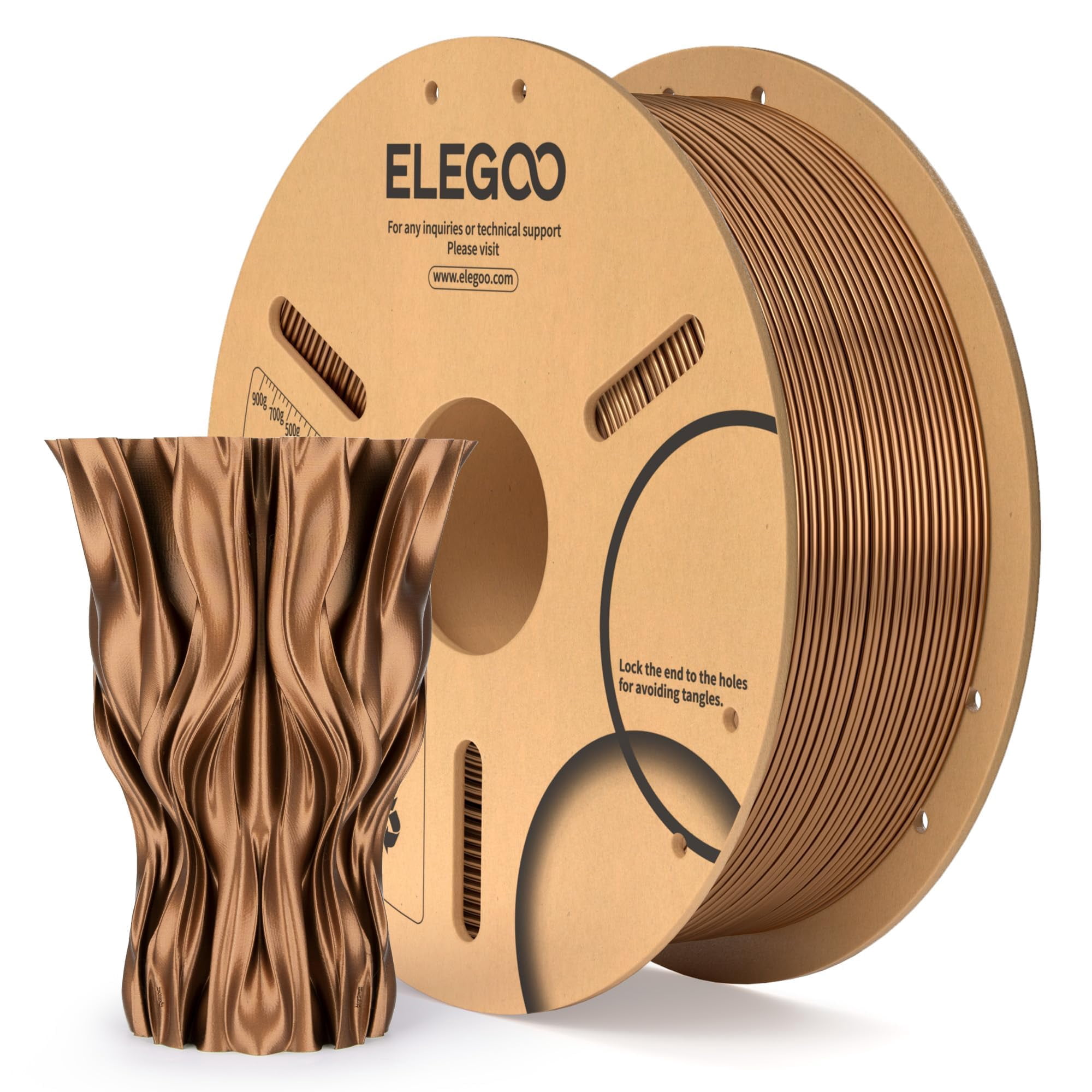 Filamento para impresora 3D ELEGOO Metal PLA 1.75 mm Bronce 1 kg | Lider