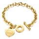 thumbnail image 1 of Pulsera de eslabones grabados de acero inoxidable con hebilla OT para mujeres y niñas, 1 of 7