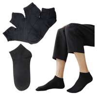 Genérico - Pack 4 Pares Calcetines Largos Negros Lisos