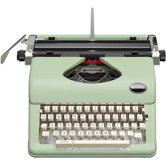 Máquina de escribir Maplefield, manual, verde vintage, 21 x 28 cm, papel 21 x 28 cm
