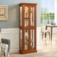 thumbnail image 1 of Curio Cabinet Lighted Curio Diapaly Cabinet with Adjustable Shelves and Mirrored Back Panel, Tempered Glass Doors (Walnut, 6 Tier), (E26 light bulb not included), 1 of 3