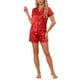 thumbnail image 2 of INSPIRE CHIC Conjunto de Pijama de Satén para Mujer Regreso a Clases Suave Manga Corta con Botones Ropa de Dormir con Bolsillo en el Pecho y Pantalones Cortos para Primavera Verano XL Corazón Rojo, 2 of 6