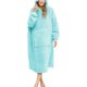 thumbnail image 1 of Manta Sherpa portátil, sudadera con capucha de talla grande, manta para televisión con mangas largas y bolsillo, talla única, azul lago, 1 of 5