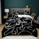 thumbnail image 1 of Black White Graffiti Quilt Duvet Cover Set Pillowcase Bed Linen Double3-Piece Bedding Set, 1 of 5