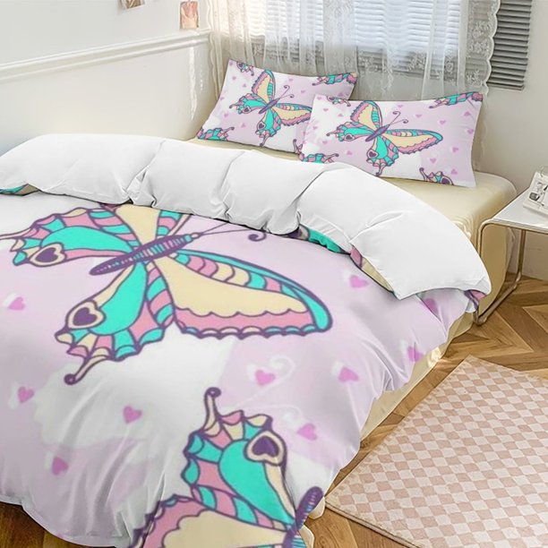 Graphic Art Aesthetics Funny Bear 3-Piece Twin Bed Set Fade-Resistant Microfiber