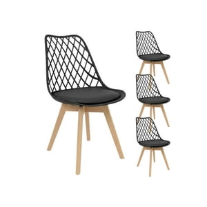 Habita2 Chile - Pack 4 Sillas Tulip Acolchada Mesh - Negro