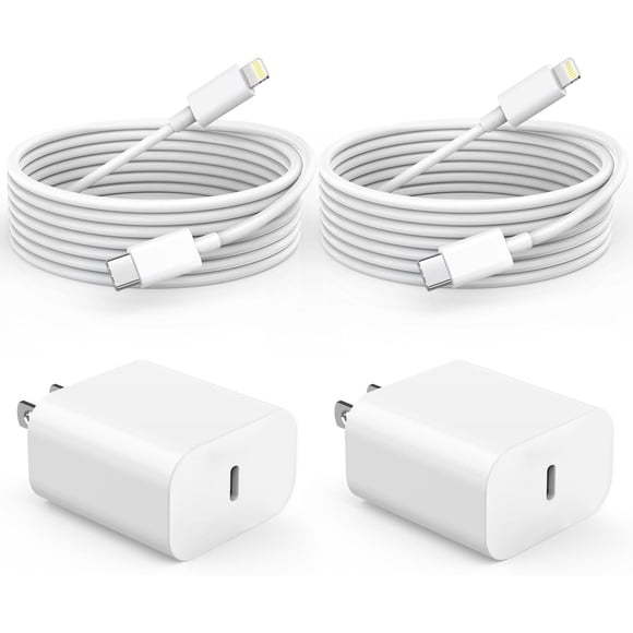 Cargador Aszbmydz iPhone 20W USB‑C a Lightning 1,8 m (2 unidades)