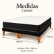 thumbnail image 5 of Base de Cama 2 Plazas con Colchón Híbrido 22 cm Tapizada en Felpa Negra 150 x 190 cm, 5 of 8