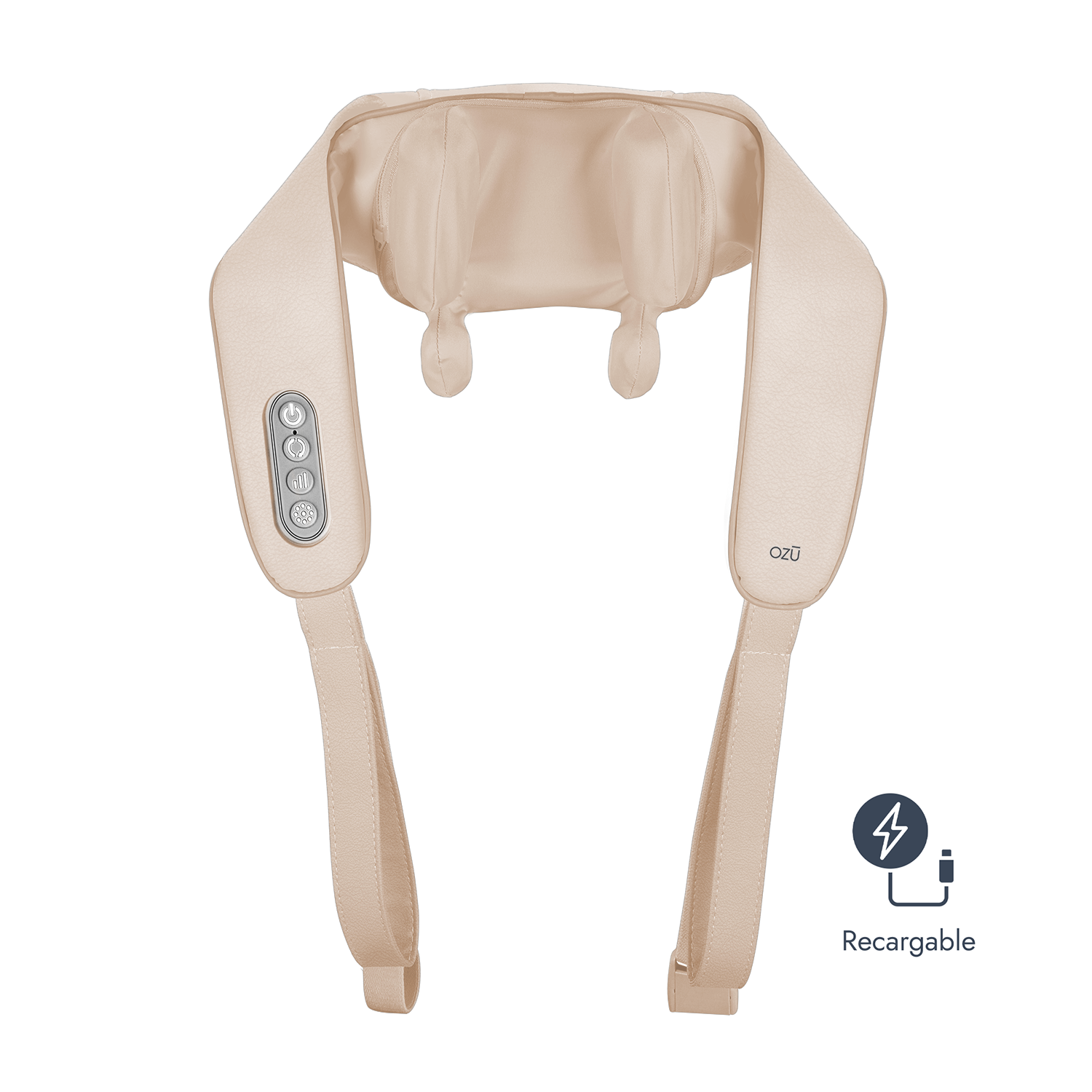 Ozu - Masajeador De Cuello Y Hombros Shiatsu Recargable Con Calor Beige