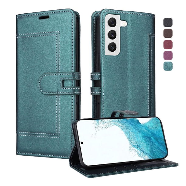 Premium Wallet Case for Samsung Galaxy S21 FE with Card Slots & Kickstand, Flip Cover Green