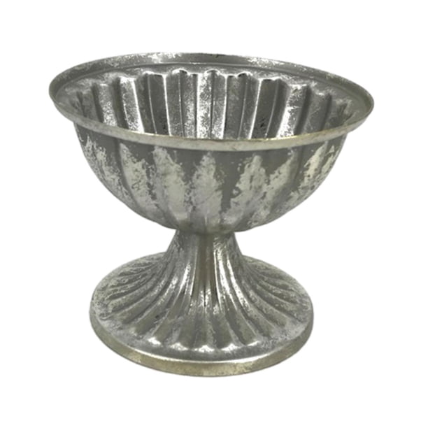 Macetero de francesa, florero decorativo, soporte de flores de hierro, lavabo, maceta clásica para flores, maceta pequeña para el hogar, sala de plata antigua grande