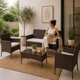 thumbnail image 2 of Juego Terraza Rattan 4 piezas cafe, 2 of 2