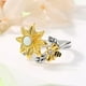 thumbnail image 2 of Anillo girasol ajustable giratorio opalo plata 925, 2 of 2
