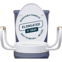 Asiento De Inodoro Elevado Lunderg Con Asas Alargado De 7,5 Cm De Altura