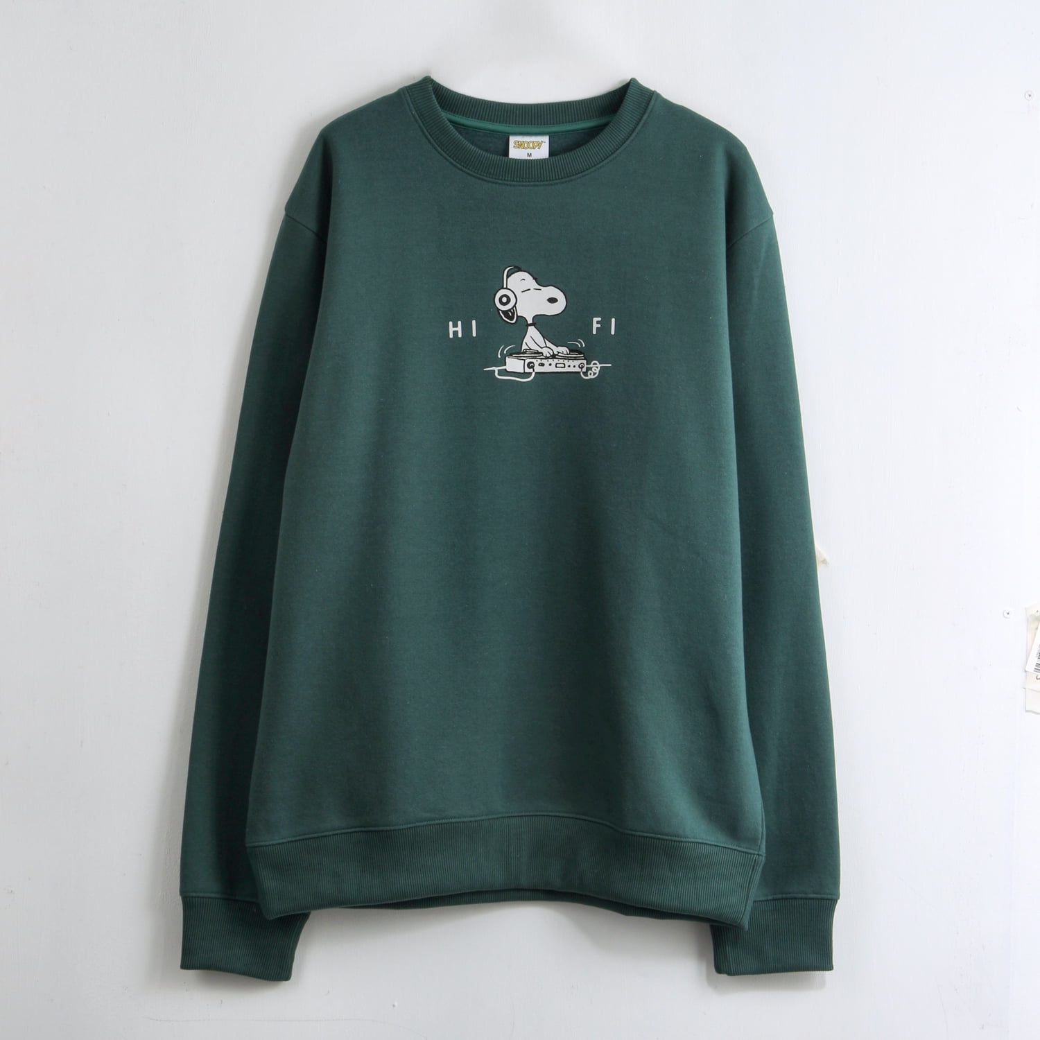 Polerón Cerrado Hombre Back Print Verde Snoopy