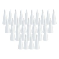 Magideal - 30 Conos De Espuma Para Manualidades, Proyectos De Bricolaje, Conos De Poliestireno Para Árboles De Navidad, Para Festivales, Fiestas, Pintura De Árbo 150Mm