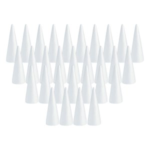 Magideal - 30 Conos De Espuma Para Manualidades, Proyectos De Bricolaje, Conos De Poliestireno Para Árboles De Navidad, Para Festivales, Fiestas, Pintura De Árbo 150Mm