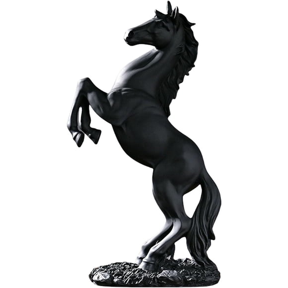 Figura Caballo Resina Gy218 31 Cm Negro Mate