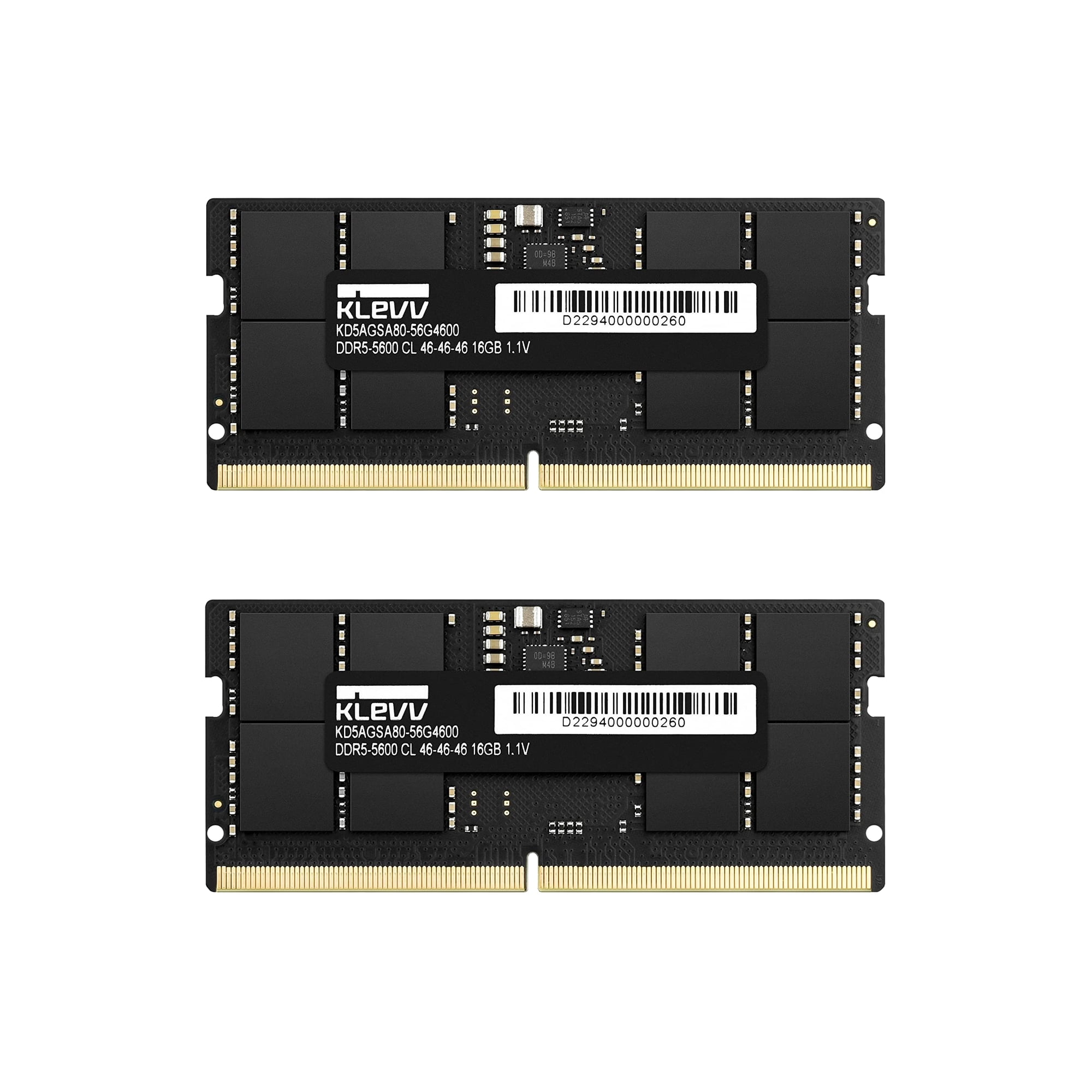 Klevv - Memoria Ram Klev Ddr5 De 32 Gb (2 X 16 Gb), 5600 Mhz, Cl46, Sodimm