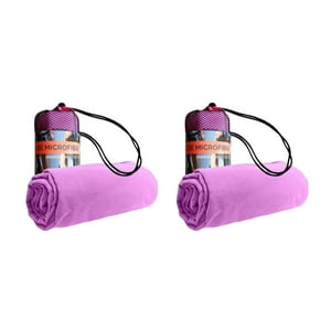 Pro Outdoor - Pack 2 Toallas Microfibra Suede Morada Rosa